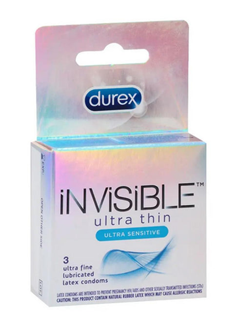 Preservativos de látex lubricados ultradelgados e invisibles - 3xPaquete