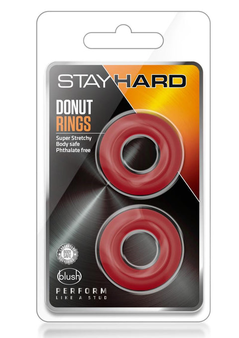 Stay Hard Donut Cock Rings - Rojo