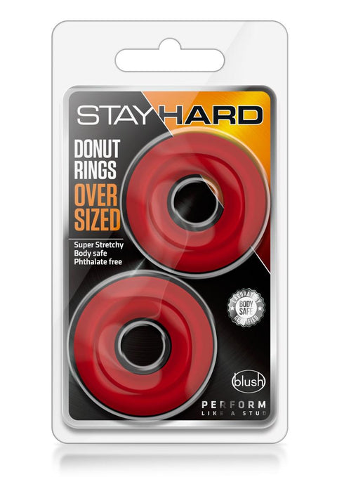 Stay Hard Donut Cock Rings Oversized - Rojo