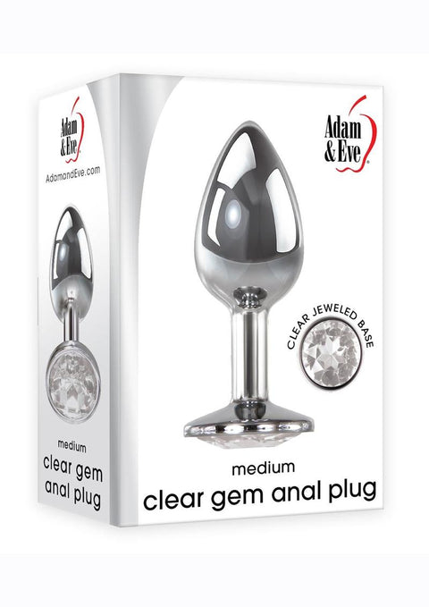 Clear Gem Anal Plug - Blanco - Medium