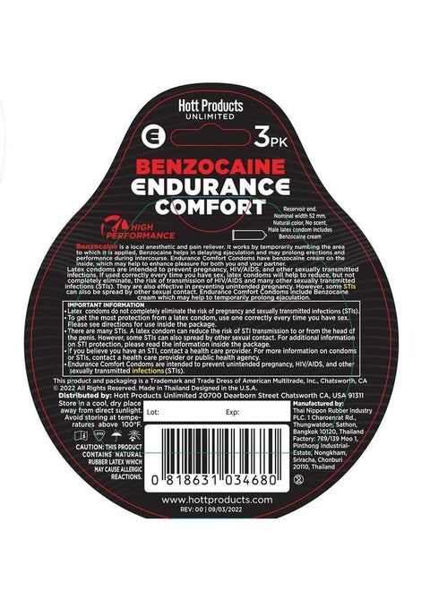 Endurance Comfort con Benzocaína - 3 unidades