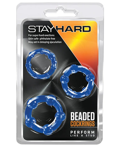 Stay Hard Beaded Cock Rings - Azul