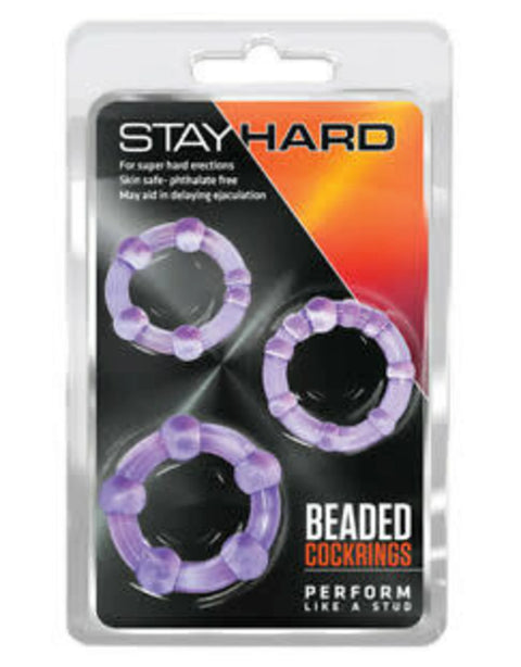 Stay Hard Beaded Cock Rings - Morado