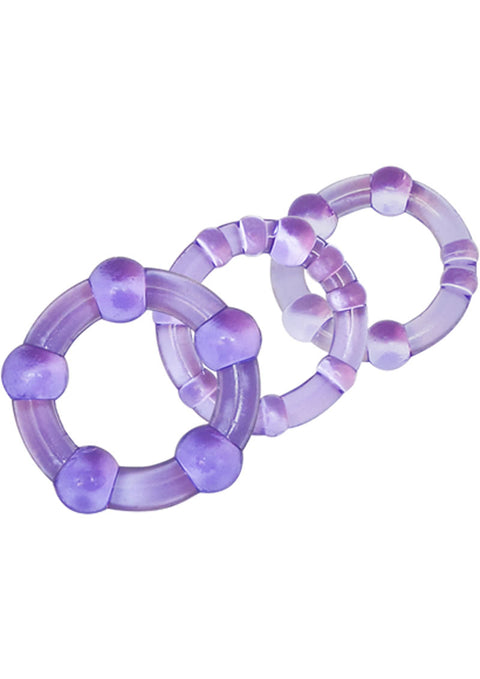 Stay Hard Beaded Cock Rings - Morado